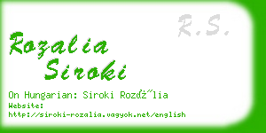 rozalia siroki business card